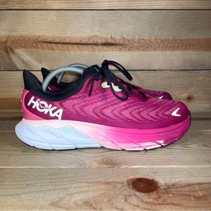 HOKA One One Arahi 6 Women’s Sz 10D Wide Fuchsia-Rose Running Shoes 1123197 FFIR